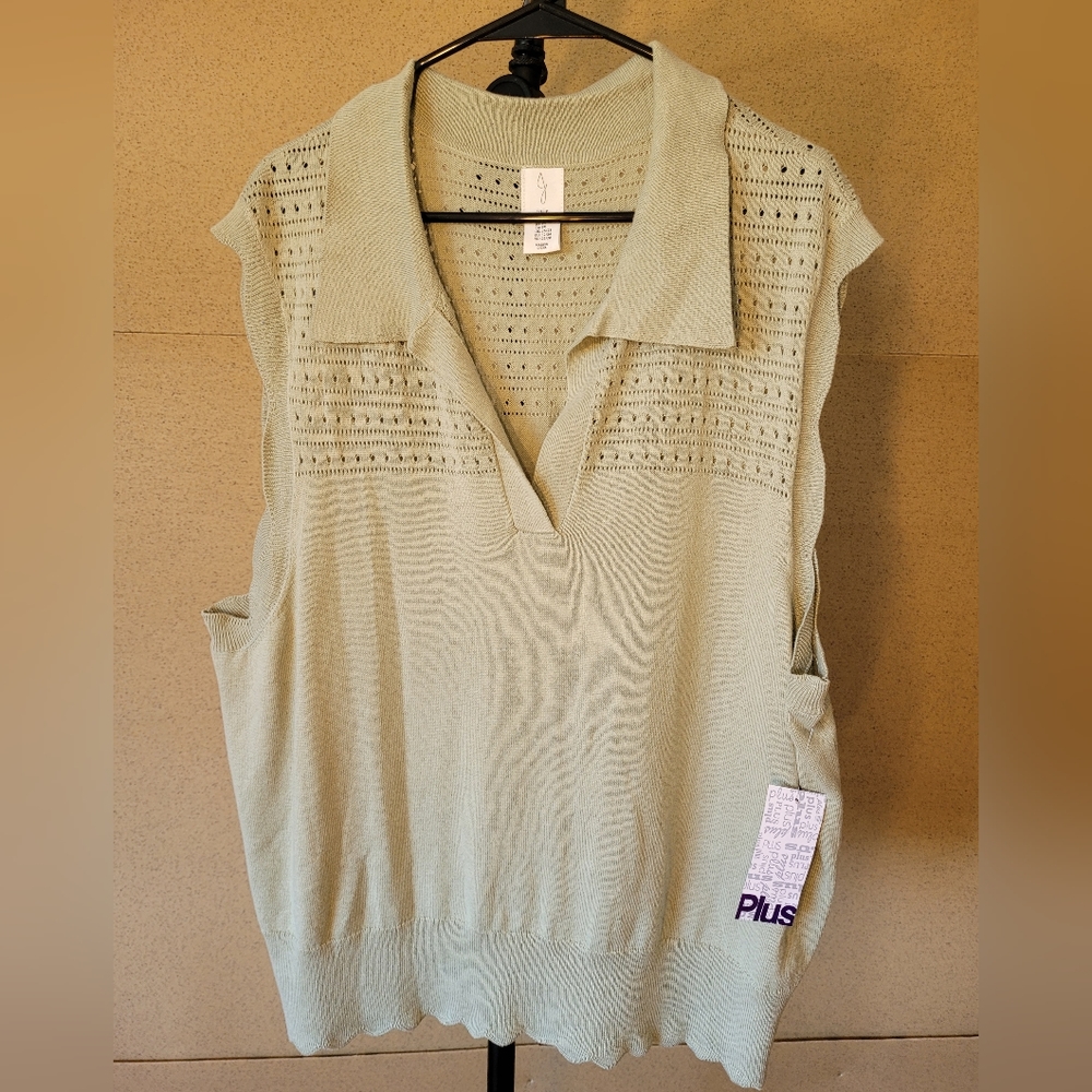 Joie - Green Sweater Vest Size: 3XL